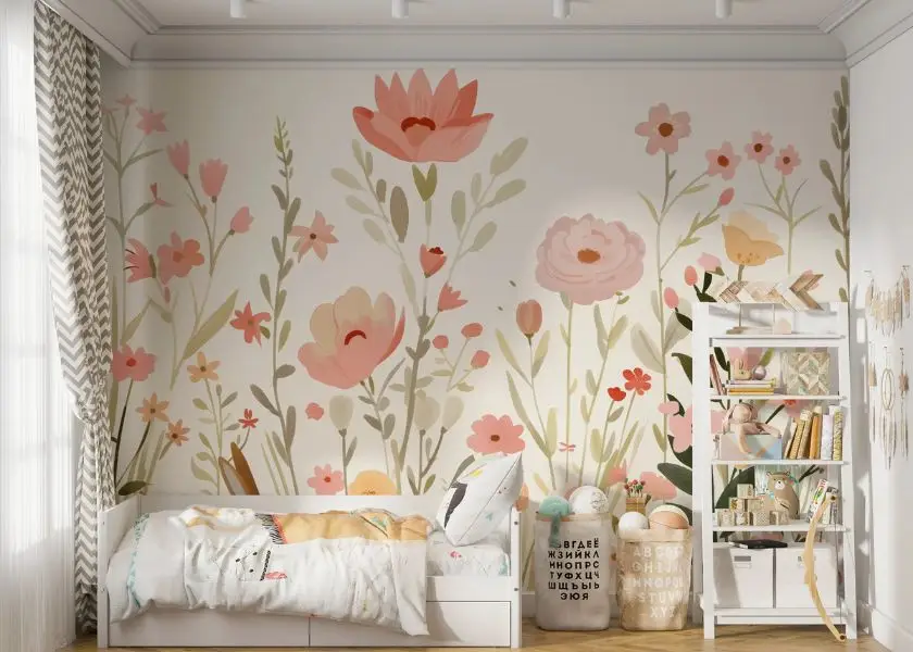 Kamar Anak dengan Cat Tembok Warna Cream